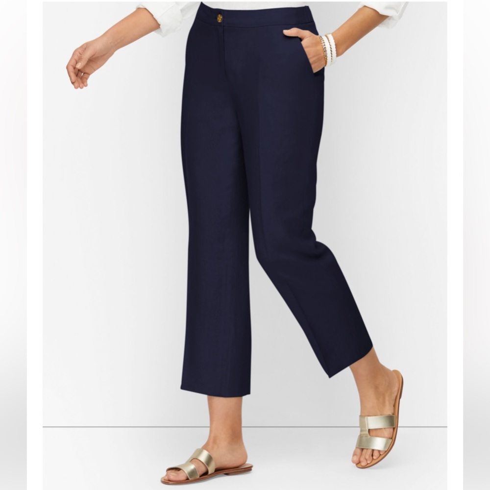 Talbots Linen Demi Boot Crop Pant - 16P